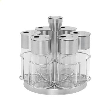 Imagem de Porta-temperos Tramontina Em Inox Com Base Giratória Realce 6 Peças 61119220