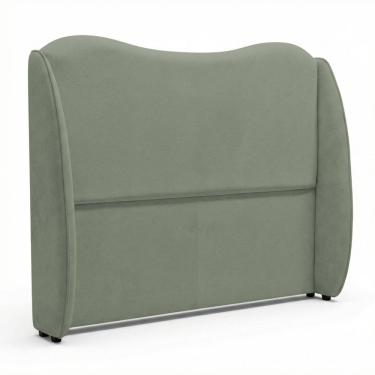 Imagem de Cabeceira Orgânica Para Cama Box King Size Luma 195cm Bouclê Verde Menta - Abmaza