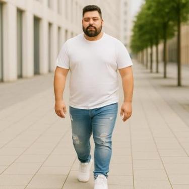 Imagem de CALÇA JEANS Masculina RASGADA Plus Size Grande Tamanho 44 46 48 Reforçada 1094-Masculino
