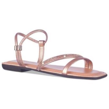 Imagem de Sandália Rasteirinha Flat Conforto Saltinho Tira Com Strass Moda A7.15-Feminino