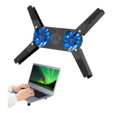 Imagem de Cooler Usb Base Resfriadora Notebook Gamer 2 Ventoinhas Pret - Congrat