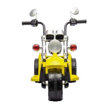 Imagem de Mini Moto Elétrica Infantil Amarela c/ Bateria Recarregável 6V +3 Anos