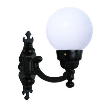 Imagem de Luminária Globo Pequena 1 com Braço Externa/interna Alumínio 38cm - Lu