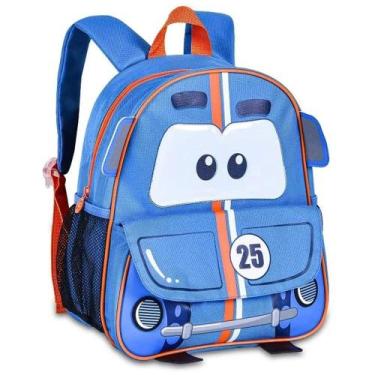 Imagem de Mochila costas Infantil Clio Pets Carros CP3400D, Azul