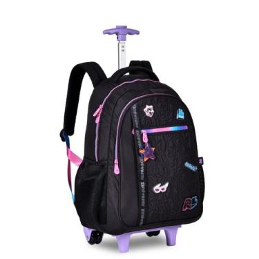 Imagem de Mochila De Rodinhas Rafa e Luiz Juvenil Escolar Meninas - Clio Style, 