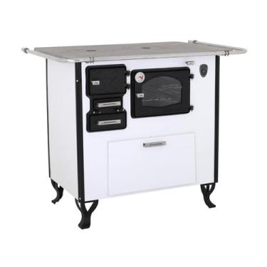 Imagem de Fogão A Lenha Com Forninho Com Caixa Direito Branco Fornos Pinhal N2