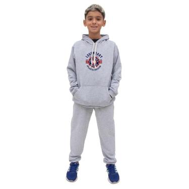 Imagem de Conjunto Moletom Infantil Meninos Blusa Canguru Capuz e Calça Comprida Quentinho Invern...