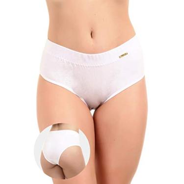 Imagem de Calcinha IMI Lingerie Pós Parto Algodão Gestante Maternidade Cintura Cós Alto Silvana cor:Branco;tamanho:M