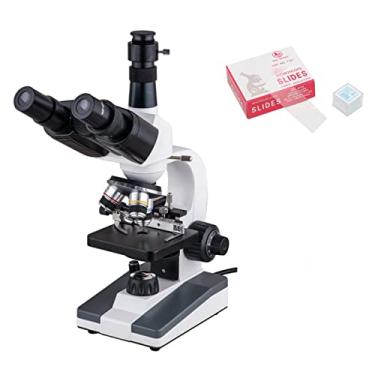 Imagem de Kit de acessórios para microscópio 40X-640X monóculo/binóculo/microscópio biológico trinocular com 12,5X corrediças de microscópio para lente de telefone celular (cor: trinóculo)