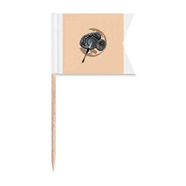 Imagem de China Ink Stone Brush Heritage Sanctum Bandeiras de palito de dente Marcação de rotulagem para Bolo Festa Comida Prato de Queijo