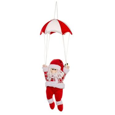 Imagem de Papai Noel Paraquedas Pelúcia Enfeite Natal Decoração 50 Cm