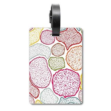 Imagem de Bolsa de viagem biológica com estrutura de células de microscópio colorida, etiqueta de bagagem, etiqueta para pendurar