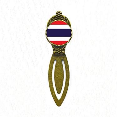 Imagem de Marcador de página com a bandeira nacional da Tailândia da Ásia, retrô, para escritório, etiqueta de página