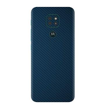 Imagem de Skin Adesivo Traseira Fibra Carbono e outras texturas Para Moto G9 Play (Azul Escuro Carbono)