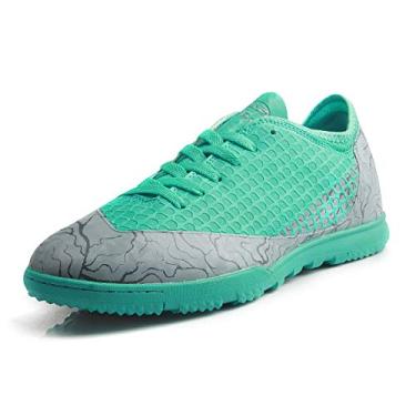 Imagem de T&B Kids 'Youth Turf Chuteira Chuteira Chuteira Sapatos de futebol para uso interno Futebol Casual Esportes ao ar livre (Criança pequena/Criança grande) 76516, Mint Green, 5.5 Big Kid