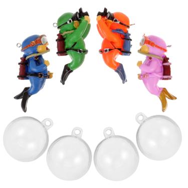 Imagem de DOITOOL 4 Pcs Decoração De Mergulhador De Criaturas Subaquáticas Do Oceano Mergulhador De Aquário Decorações Flutuantes Para Aquários Mergulhador Decorativo Resina Brinquedo Submerso