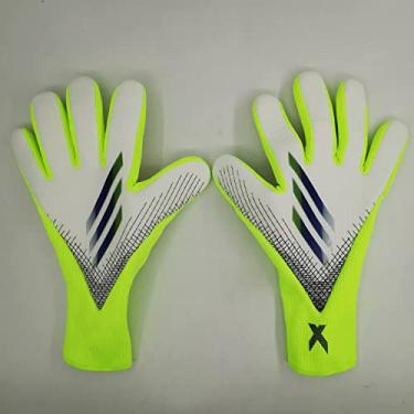 Imagem de Luvas de goleiro, luvas de goleiro de futebol, luvas de goleiro jovem adulto, palmas de látex antiderrapantes, fortes respiráveis, com proteção para os dedos e proteção dupla para o pulso tamanho 7-10