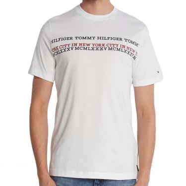 Imagem de Camiseta Tommy Hilfiger Center Chest Stripe Tee Branco-Masculino