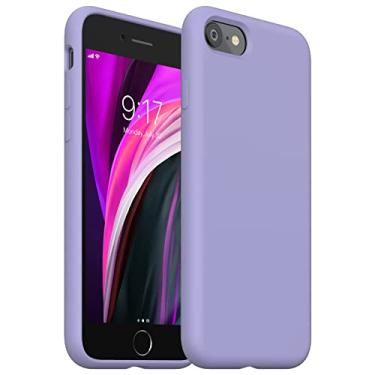 Imagem de OuXul Capa para iPhone SE 2022, capa para iPhone SE 2020, capa para iPhone 7/8, capa para celular de borracha gel de silicone líquido, capa protetora para iPhone SE/8/7 de 4,7 polegadas com forro de