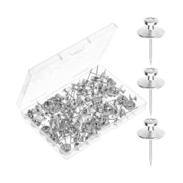 Imagem de Mr. Pen - Pregos para pendurar quadros de cabeça dupla, pacote com 80, prata, pregos, tachas para pendurar na parede, pinos de parede para pendurar, tachas de polegar para pendurar na parede, ganchos