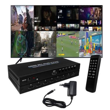 Imagem de Multi-viewer Switch 8 imagens Hdmi em 1 Monitor 4k30hz - Win Cabos