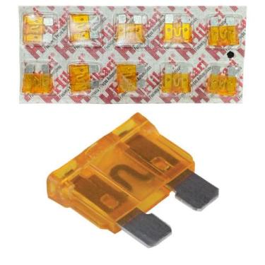 Imagem de Fusível Lâmina Automotivo Cartela com 10 unidades Hikari, 40A - Laranj