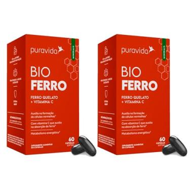 Imagem de Kit 2x Bio Ferro - Ferro Quelato + Vitamina C - 60 Cápsulas - Puravida