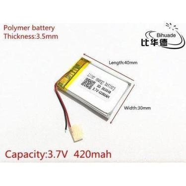 Imagem de Bateria 3,7v 420mah Rastreador 3,5mm X 30mm X 40mm - bgb