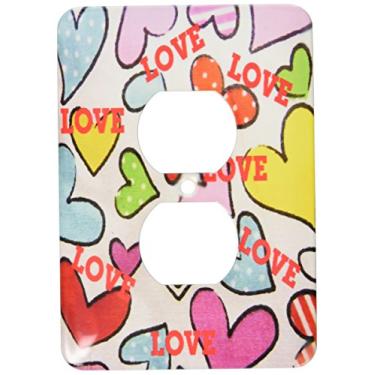 Imagem de 3dRose lsp_32063_6 Tampa de tomada com dois plugues com corações amorosos