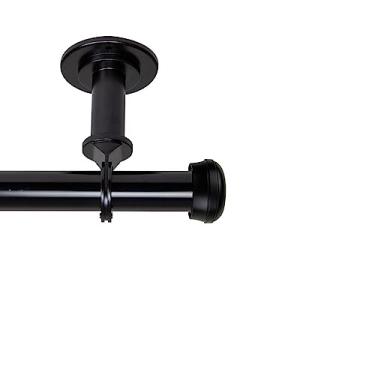 Imagem de Rod Desyne 100-68-282CL Rosen 2,54 cm Divisor de cortina de teto, 71-122 cm, preto