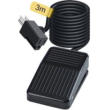 Imagem de Coolneon Interruptor de Pé Normalmente Desligado Pressione e Segure para Ligar O Cabo e Plugue Ul de 10 Pés, Pedal Dead Man Momentâneo 15A 250Vac Us 3 Pinos Nas Costas para Máquina Lichtenberg Serra D