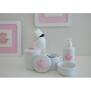 Imagem de Kit Higiene Porcelana Bebê K084 Menina Rosa Bolsa Maternidade Mini Tér