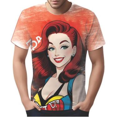 Imagem de Camiseta Camisa Tshirt Estampa Mu.lher Ruiva Pop Art Moda 2 - Enjoy Sh