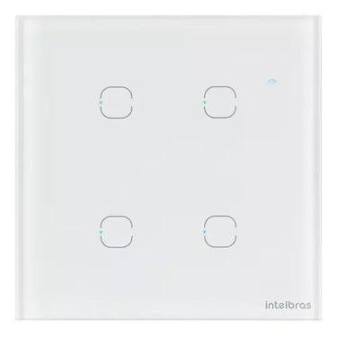 Imagem de Interruptor Smart Wi-Fi Touch 4 teclas Branco EWS 1004  Intelbras