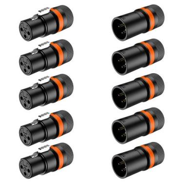 Imagem de Kit conector roxtone xlr femea macho rotativo lx3 5 pares