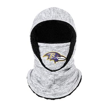 Imagem de Polaina com capuz Baltimore Ravens NFL cinza mesclado com logotipo grande da FOCO, adulto (SVNFGRHDSN)