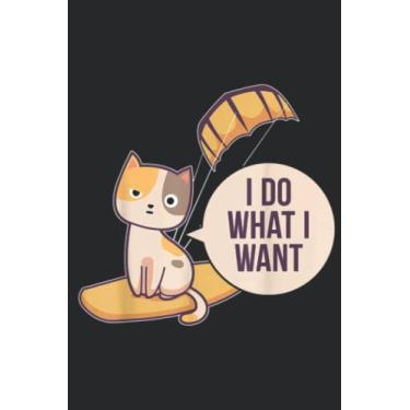 Imagem de Kitesurfing Cat Kitesurfer Quote: Lined Journal Notebook To Do Schedule, Medium 6x9 Inches, 100 Pages, Printed Cover
