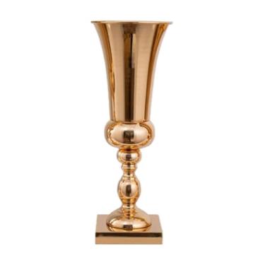 Imagem de Vaso de para centro de mesa de casamento, vaso de trompete de metal, suporte de flores para decoração de centro de mesa de casamento, floral, 15x19x47cm