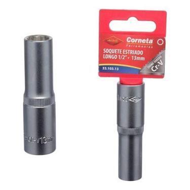 Imagem de Soquete Cachimbo Pitu Longo 1/2 X 13mm Sextavado Corneta