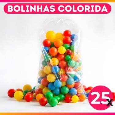 Imagem de Bolinhas Coloridas Infantil Não Amassam P/ Piscina 25 Unidades 76mm - 