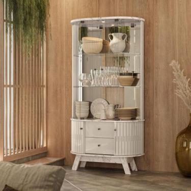 Imagem de Cristaleira 4 Portas Hennessy Calcata Off White - CasaH