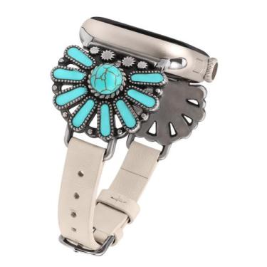 Imagem de Pulseira de Relógio W-RARA em Couro - Compatível com Apple Watch Femin