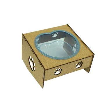 Imagem de Comedouro/Bebedouro Morapet Wood Suporte Elevado Para Gatos e Cães Peq