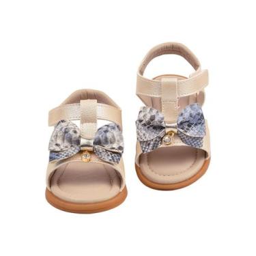Imagem de Sandália Infantil Feminina Rasteirinha D'liká, 20, Champagne