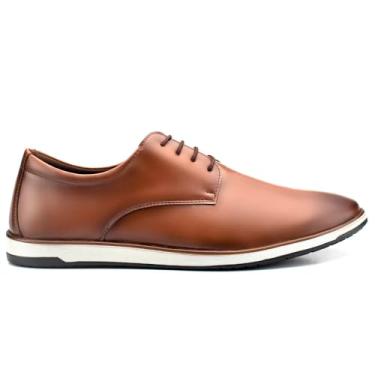 Imagem de Sapato Masculino Oxford Derby Social Casual Confortável Resistente Elegante (Caramelo, BR, Adulto, Numérico, 39)
