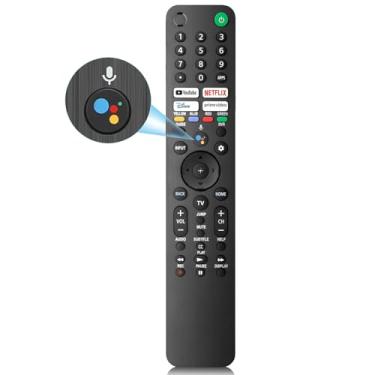 Imagem de Controle remoto de voz de substituição para Sony Bravia XR/XBR/KD/K Series 4K LED OLED Google/Android TVs (compatível com controles remotos de voz Sony TV 2019-2024)