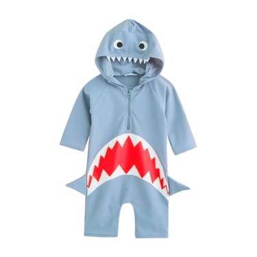 Imagem de EHJRE Criança Roupa de Banho Praia Wear Zíper Adorável Verão Engraçado Manga Longa Crianças Maiô, 3XL