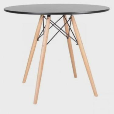 Imagem de Mesa Redonda Infantil 60cm Tampo em mdf Pés em Madeira Eames Dsw