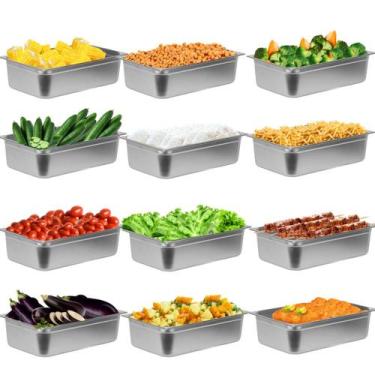 Imagem de Cuba Quente Para Restaurante Buffet Buffets 1/3x100 Kit 12 Peças - 909