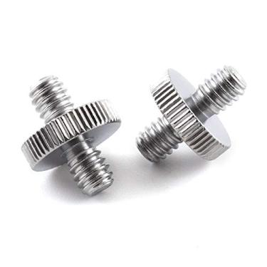 Imagem de Adaptador de parafuso de tripé para câmera macho de 1/10.2 cm-20 macho para 1/10.2 cm-20, pacote com 2, conector conversor de parafusos para câmera para montagem de placa de liberação rápida